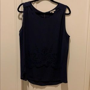 Pretty navy fancy tank top with cut outs